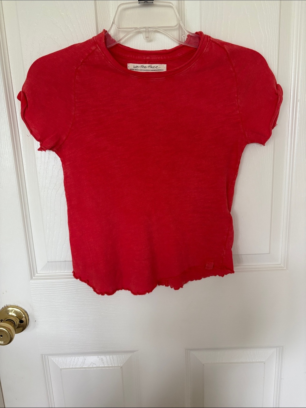 “We the Free” BE MY BABY TEE; orangish red size XS; NWOT